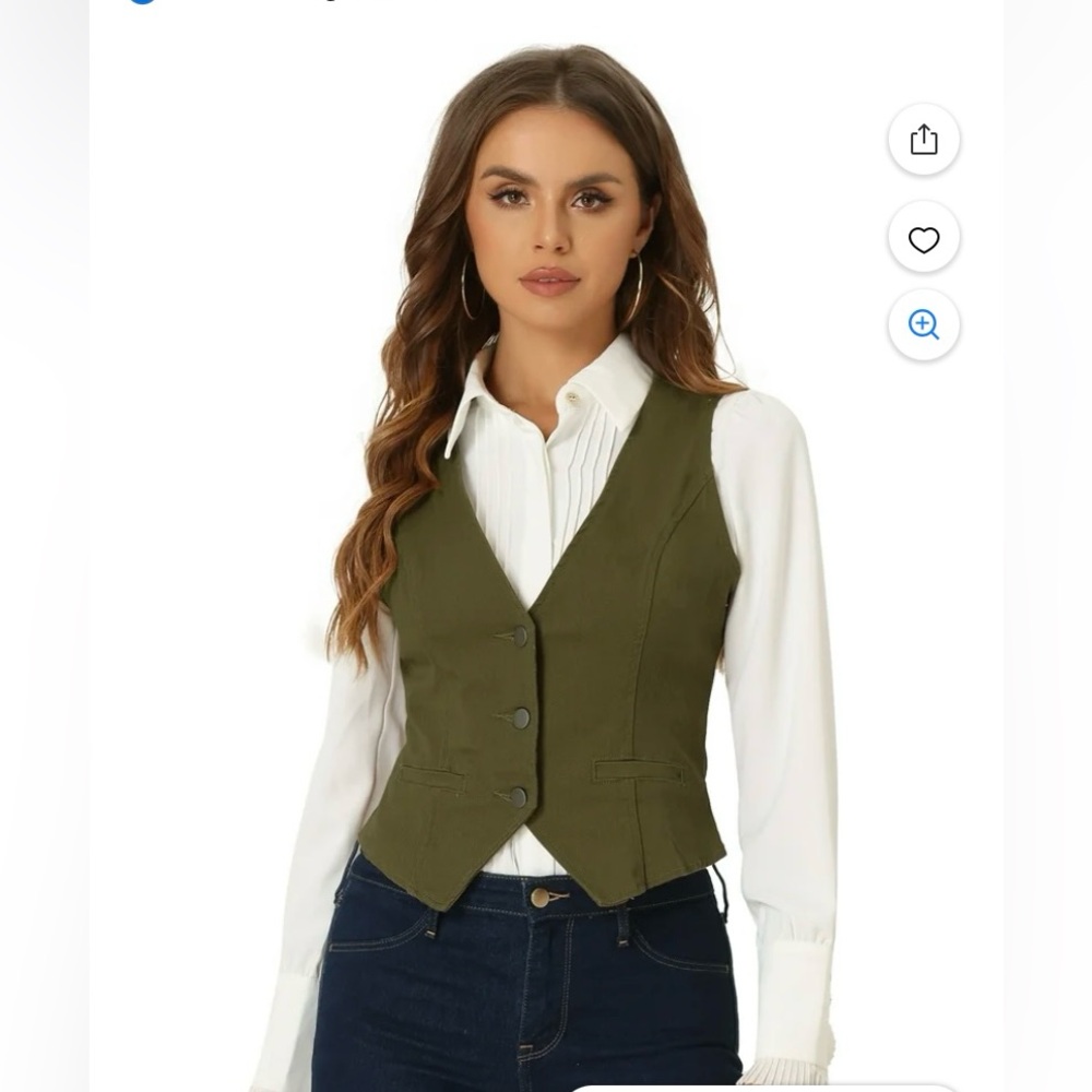 ⭐️Women's Dark Green Buttoned Vest
Size L - Picture 14 of 15